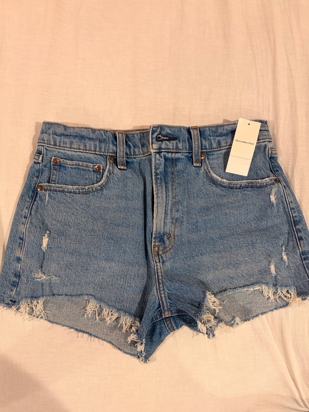 Abercrombie & Fitch The Mom Short High-Rise Denim Shorts | Size 28 | NWT